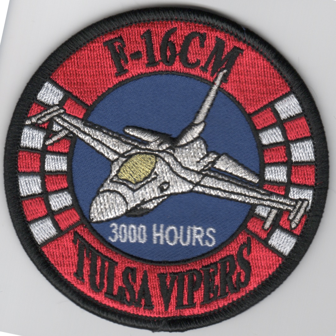 125FS 'Tulsa Vipers' 3000 Hours F-16CM Patch