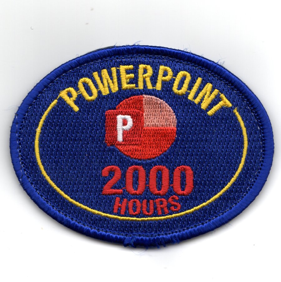 2,000 Hours Powerpoint Patch (Blue/Oval)