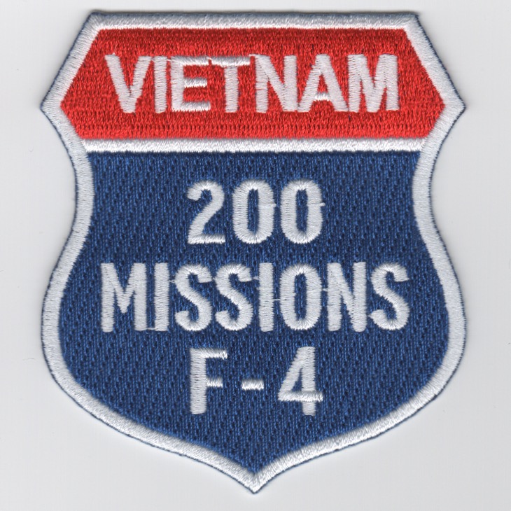 F-4 '200 Missions/North Vietnam' Shield Patch