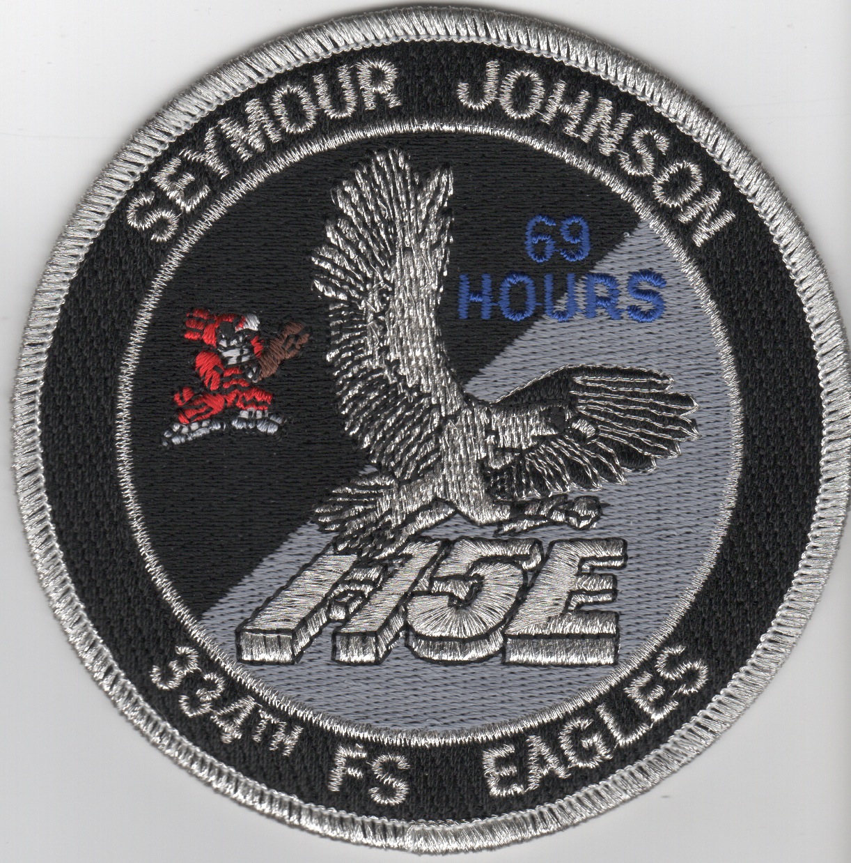 334FS F-15E 69 Hours 'Tinsel' Patch (Black)