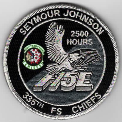 335FS F-15E 2500 Hours 'Tinsel' Patch (Black)