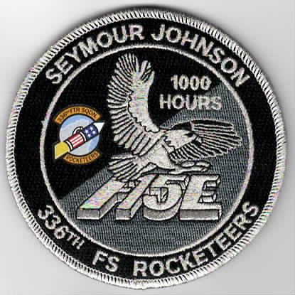 336FS F-15E 1000 Hours 'Tinsel' Patch (Black)