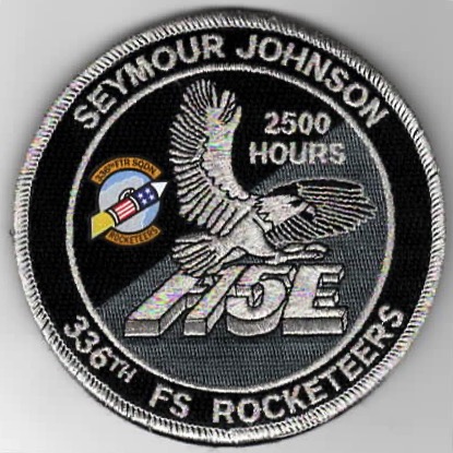 336FS F-15E 2500 Hours 'Tinsel' Patch (Black)