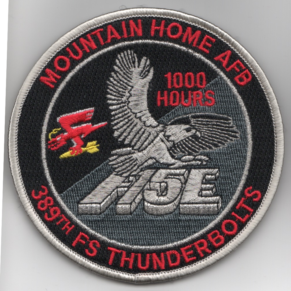 389FS F-15E 'Tinsel' Patch (Red Letters/1000 Hours/V)