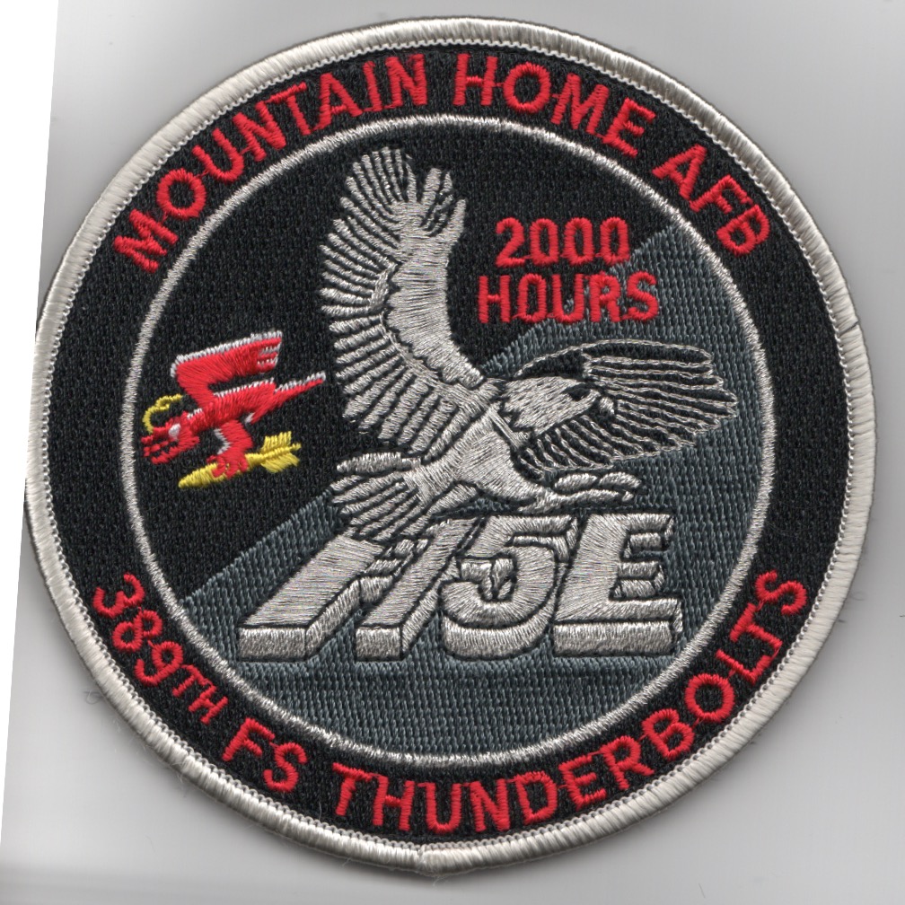 389FS F-15E 'Tinsel' Patch (Red Letters/2000 Hours/V)
