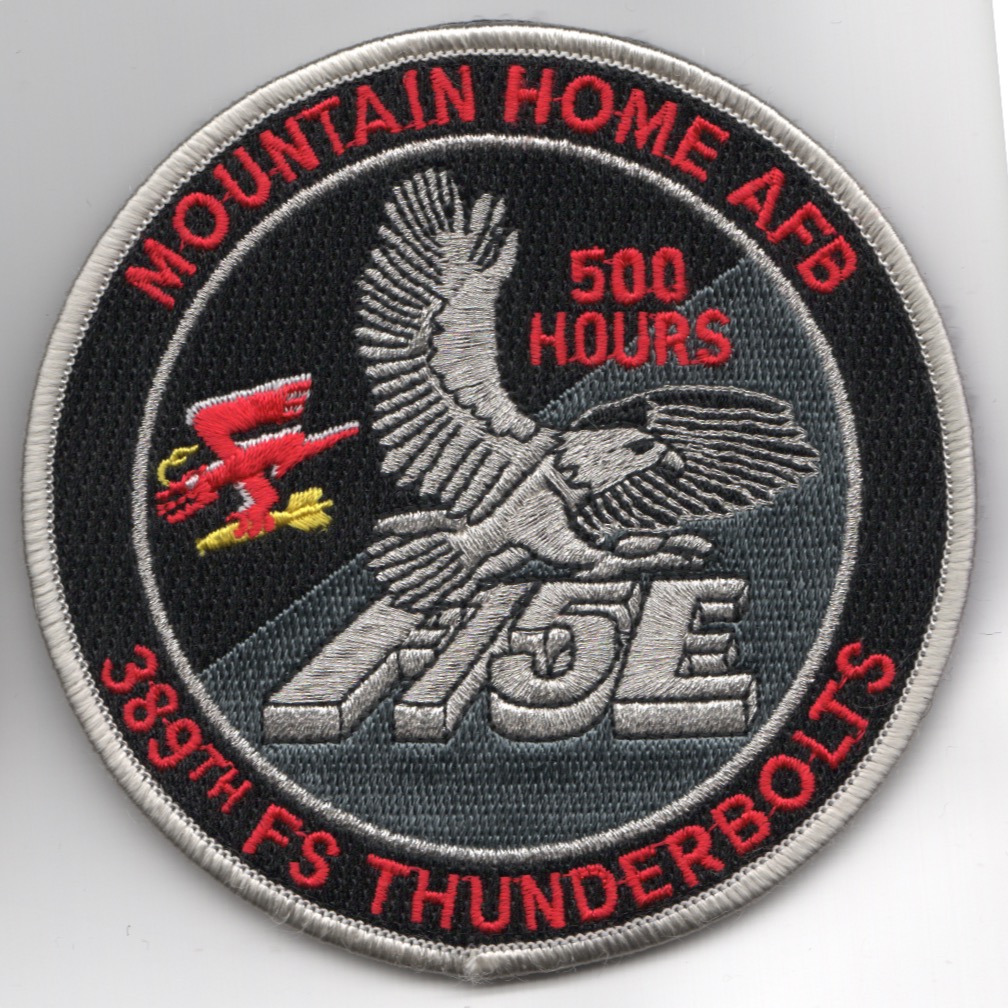 389FS F-15E 'Tinsel' Patch (Red Letters/500 Hours/V)