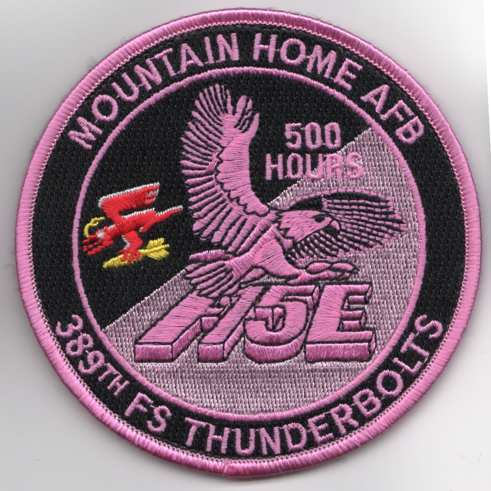 389FS F-15E 'Tinsel' Patch (PINK/500 Hours/V)