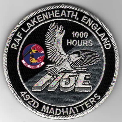 492FS F-15E 1000 Hours 'Tinsel' Patch (Black)
