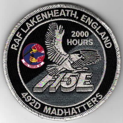 492FS F-15E 2000 Hours 'Tinsel' Patch (Black)
