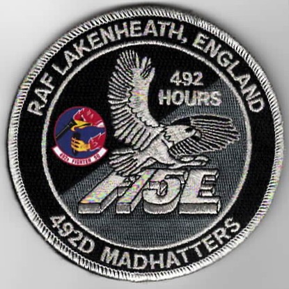492FS F-15E 492 Hours 'Tinsel' Patch (Black)