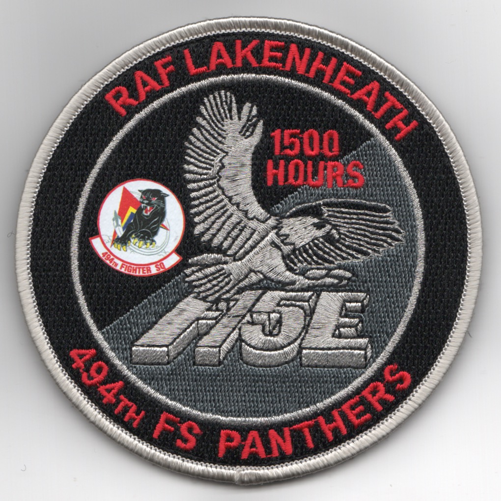 494FS F-15E 'Tinsel' Patch (Black/Red-Ltr/1500 Hours)