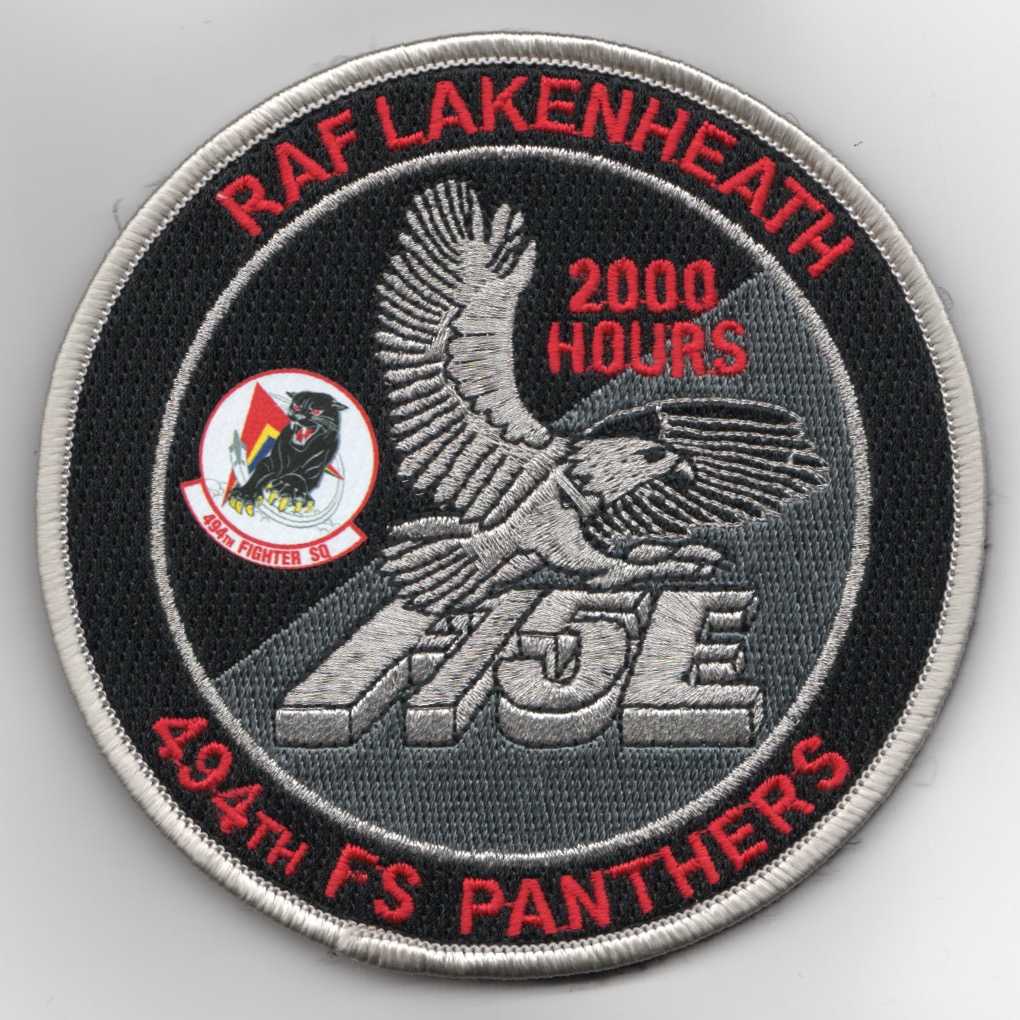494FS F-15E 'Tinsel' Patch (Black/Red-Ltr/2000 Hours)