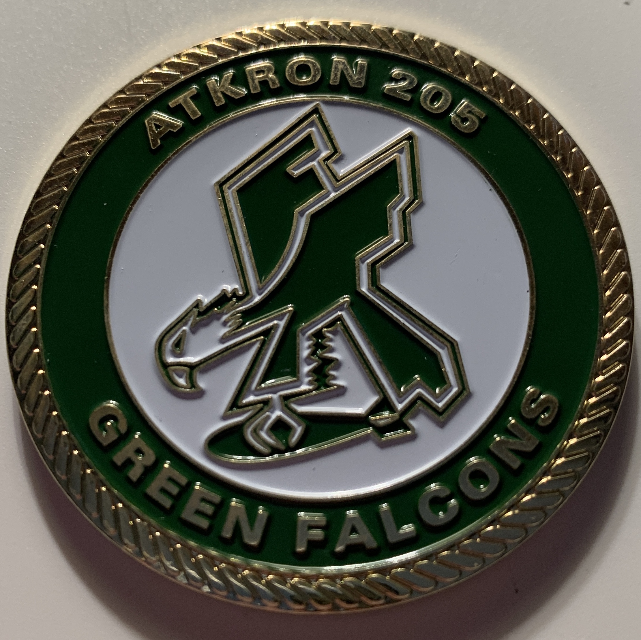 A-7E / VA-205 'GREEN FALCONS' Coin (Front)
