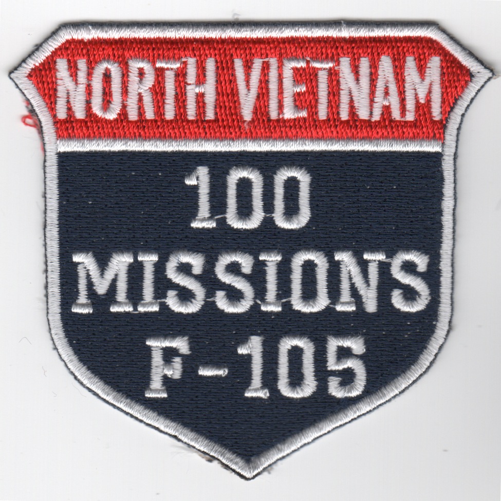 F-105 *100 Missions North Vietnam* Shield (No V)