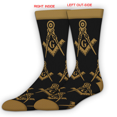 Masonic Dress Socks (Black/Gold)