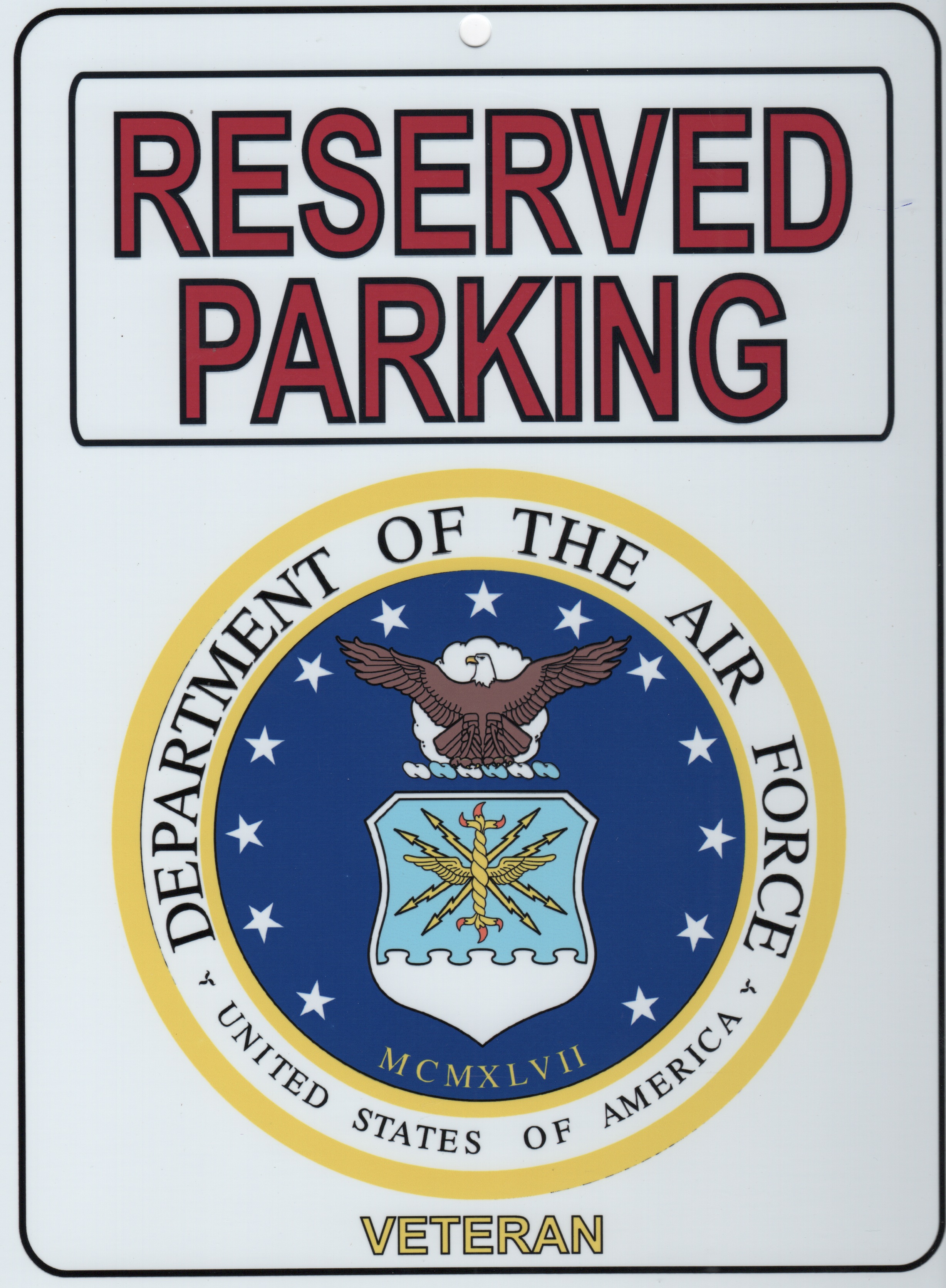 USAF VETERAN 'Parking Placard'