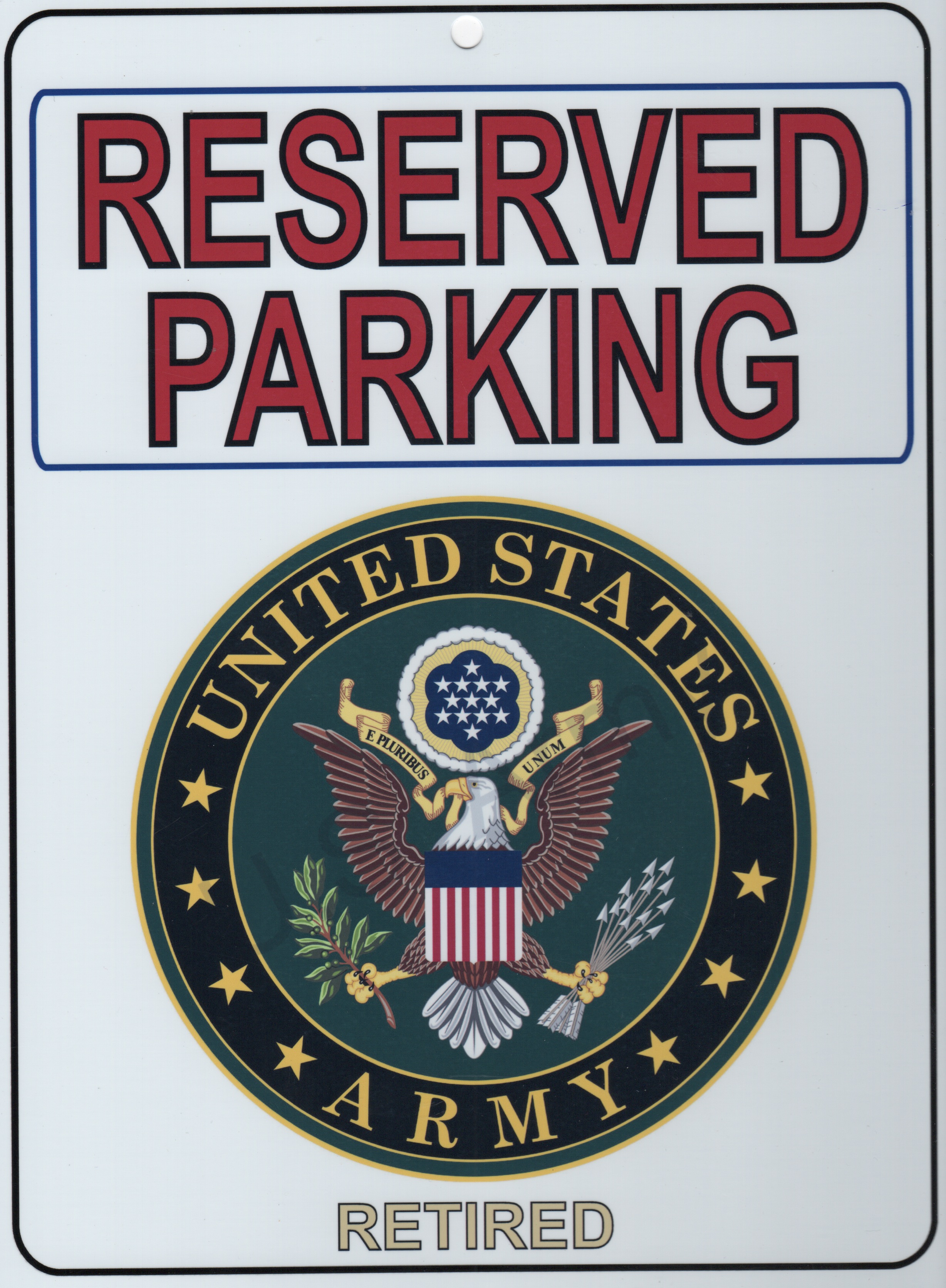 US ARMY RETIRED 'Parking Placard'
