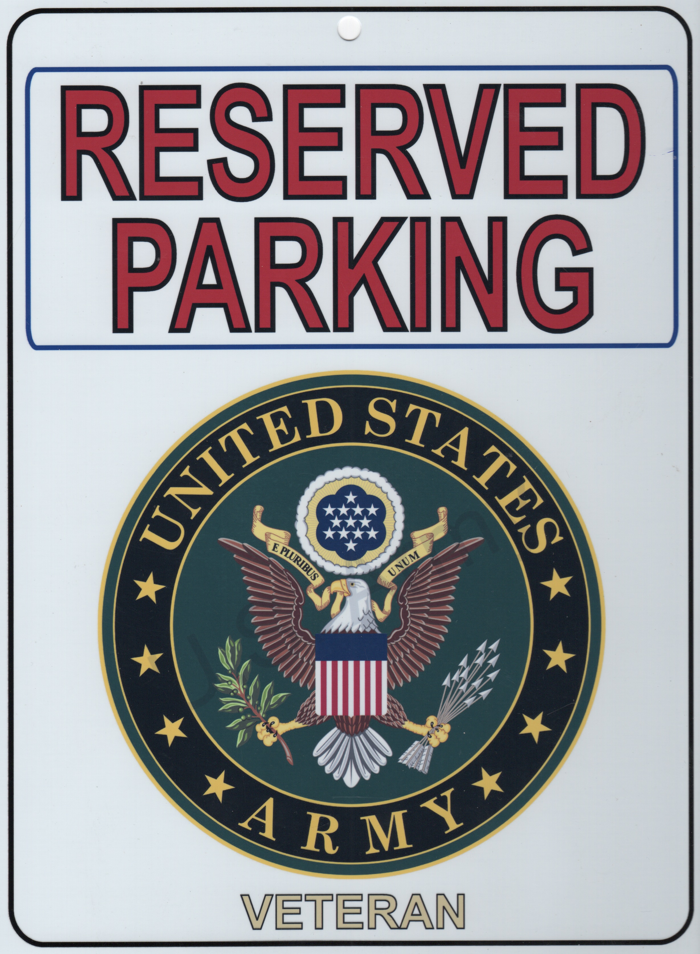 US ARMY VETERAN 'Parking Placard'