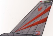 VF-154 F-14 Tomcat Tail Fin (Red/Gray Stripes)