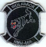 HMH-466 '1-Wolf' Squadron Patch (Blk/Gray)