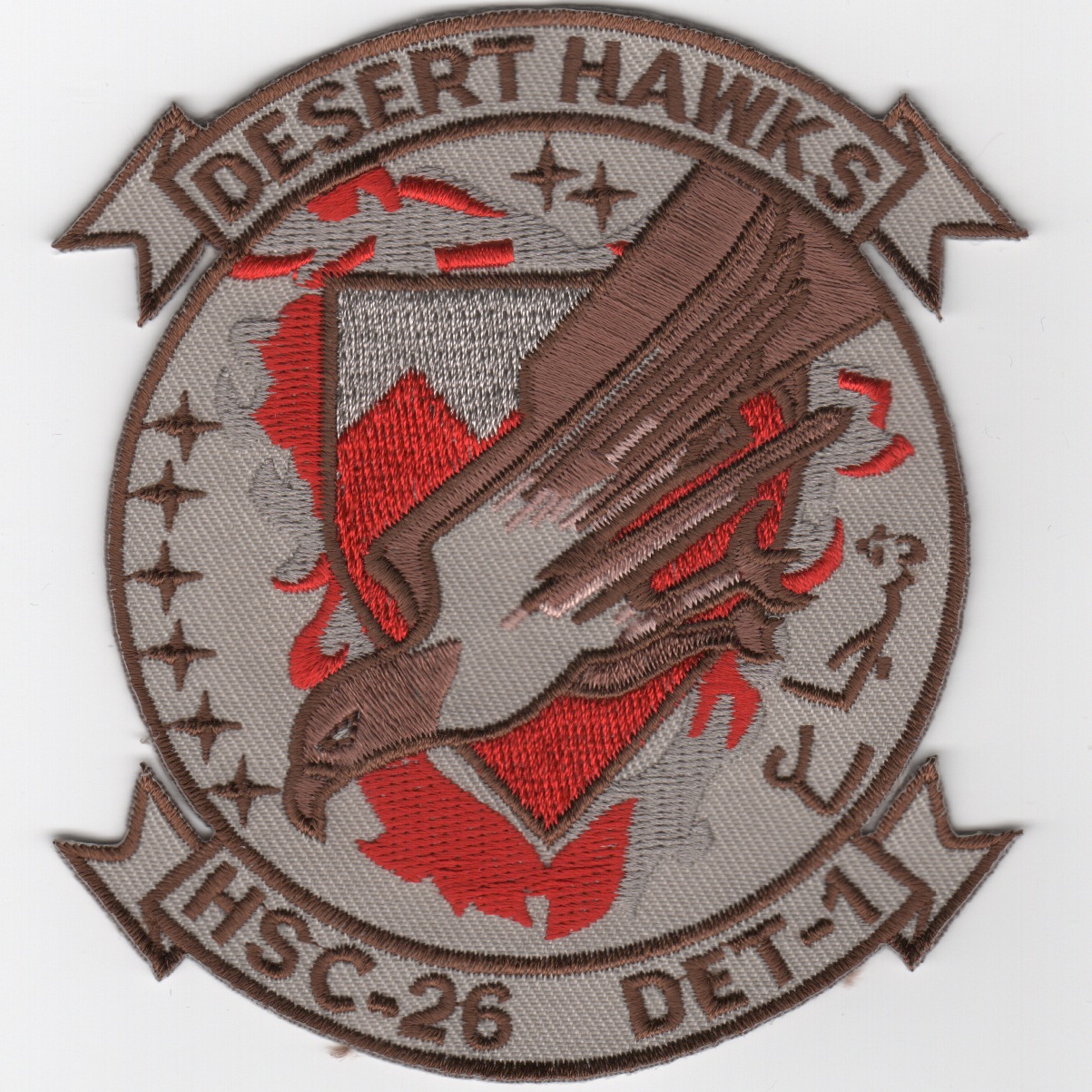 HSC-26 Det-1 'DESERT HAWKS' Patch (Des/Red)