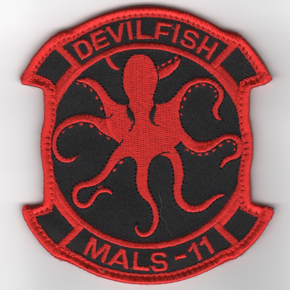 MALS-11 'Devilfish' Sqdn Patch (Red-Black/V)