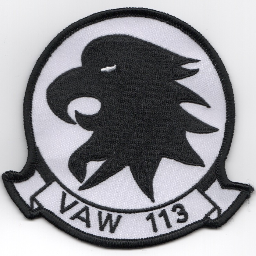 VAW-113 Squadron Patch (White/No V)