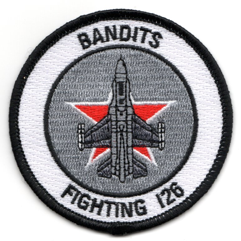 VF-126 F-16 'Bullet' Patch (White/Round)