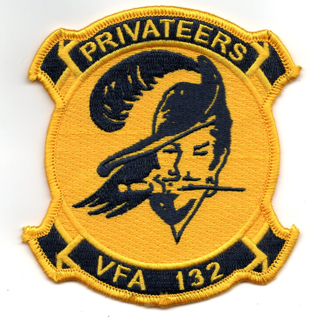VFA-132 Squadron Patch (Yellow/Buccaneer)