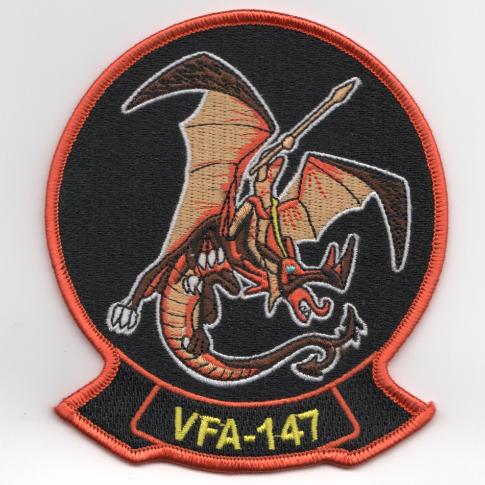 VFA-147 Sqdn Patch (Org Man/Org Dragon)