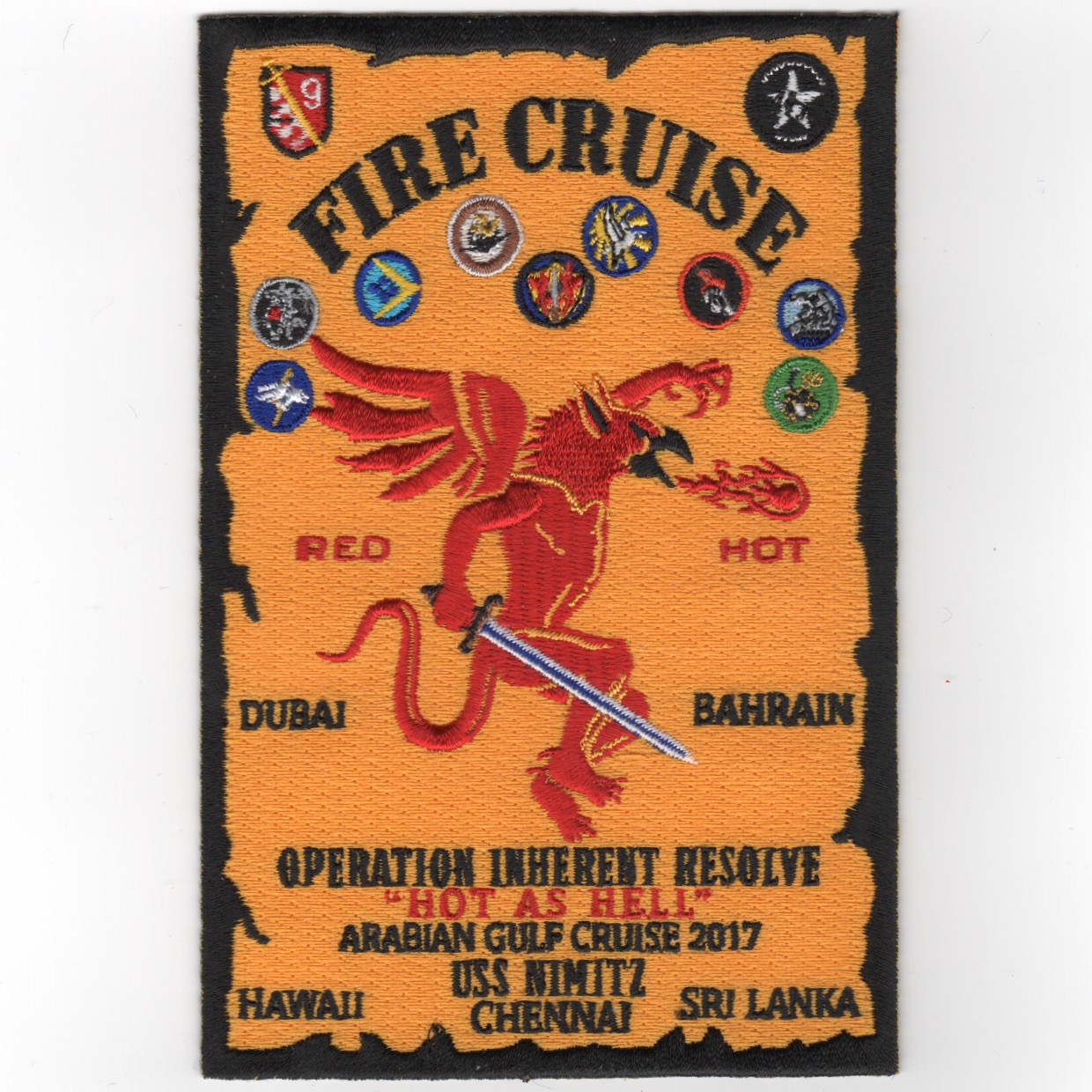 VFA-154/CVN-68 2017 'FIRE CRUISE' Patch (Yellow)
