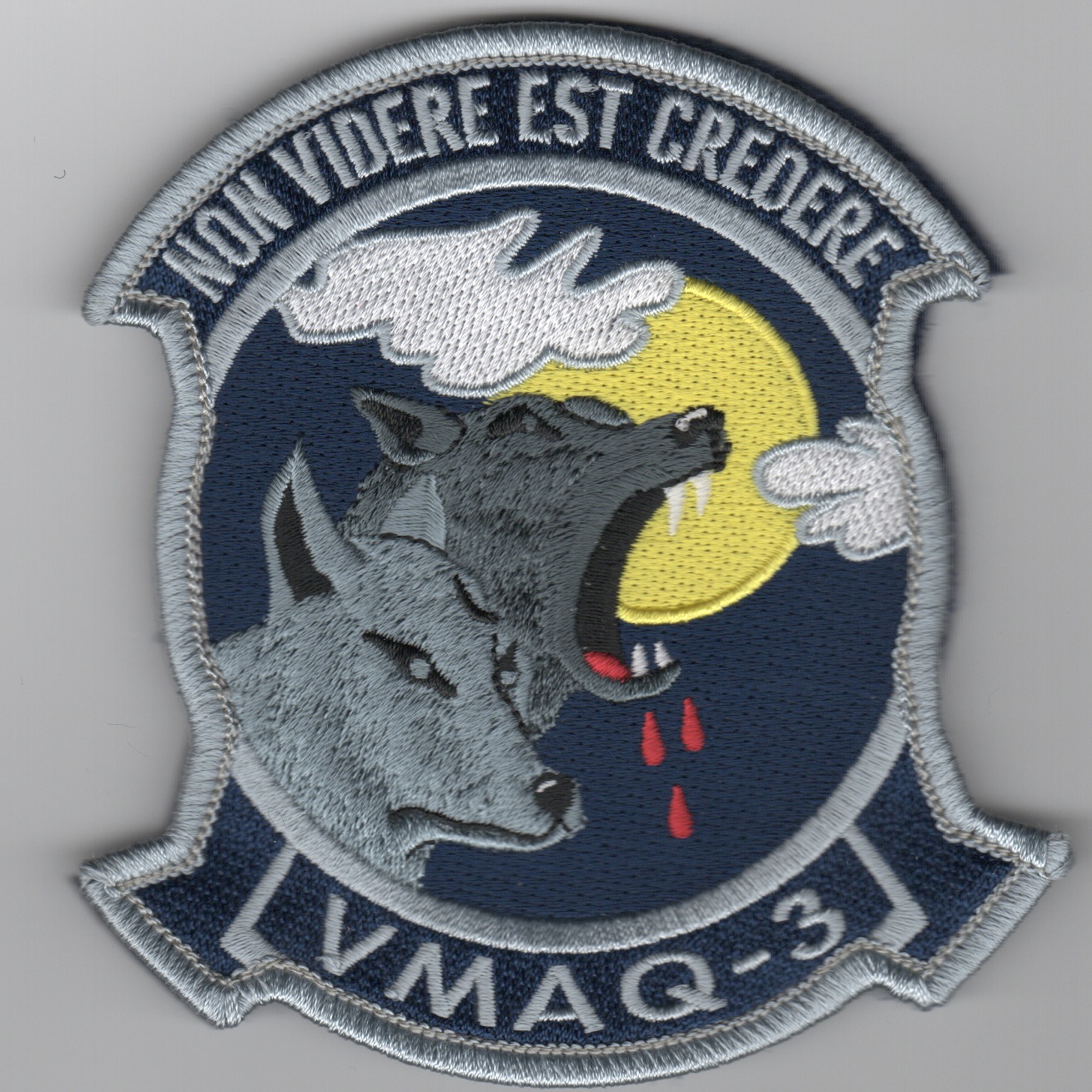 VMAQ-3 Deployed Sqdn Patch (Blue/Furry Wolves)