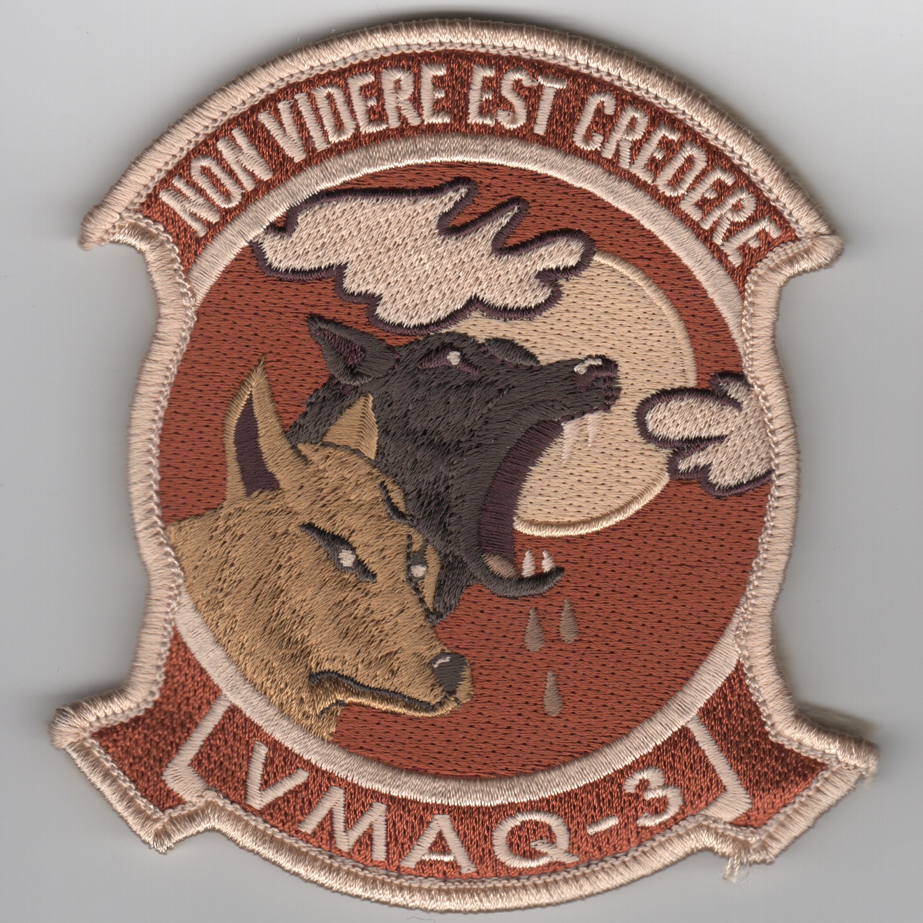 VMAQ-3 Deployed Sqdn Patch ('LIGHT' Des/Furry Wolves)