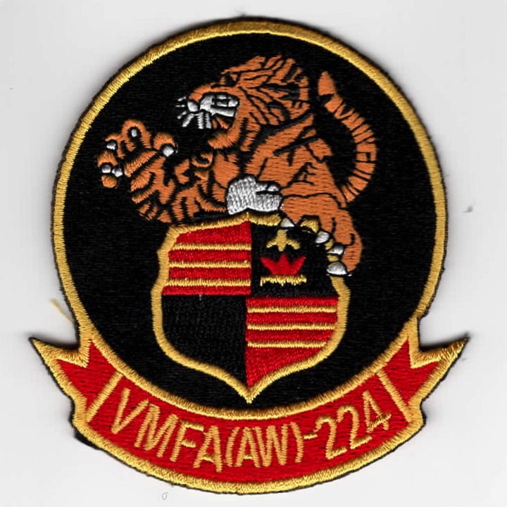 VMFA(AW)-224 Squadron Patch (3.5-in/Red-Shield/CUT)