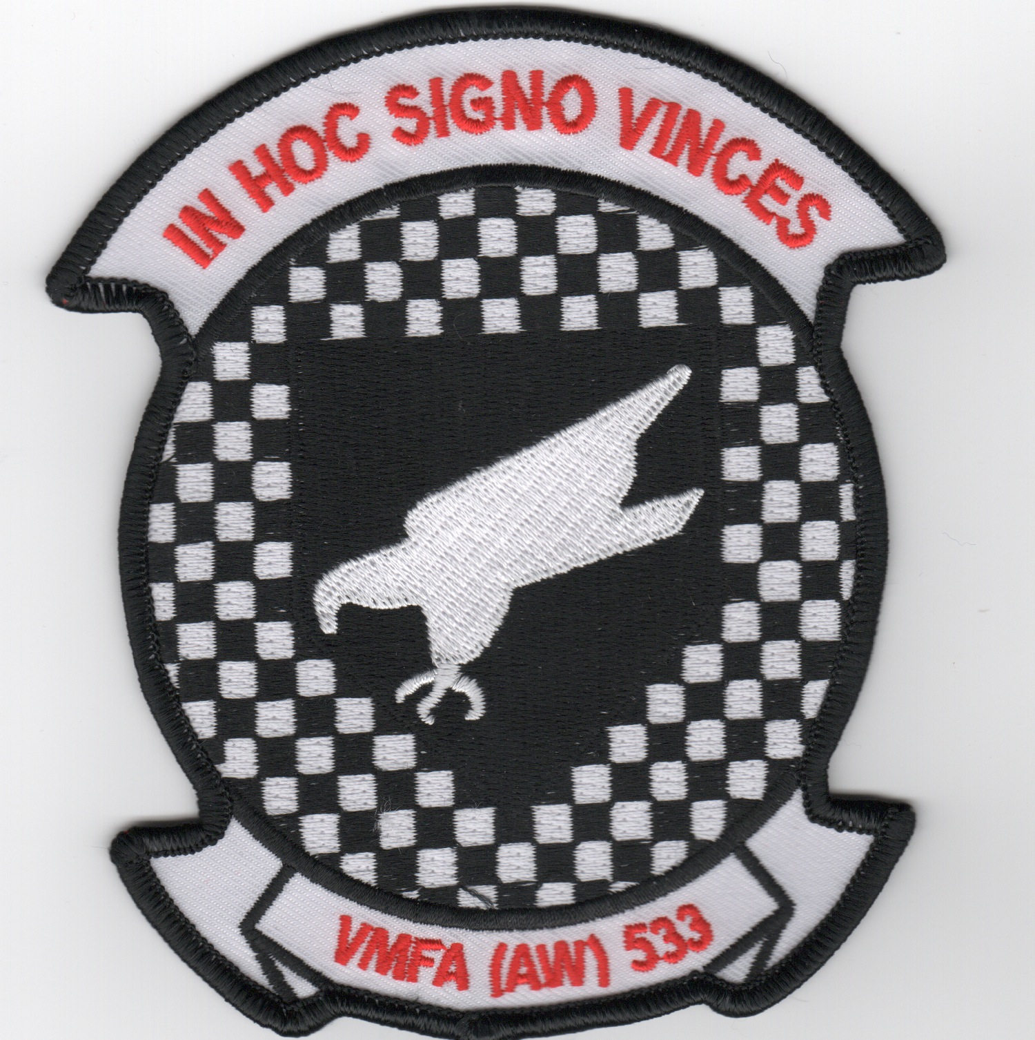 VMFA(AW)-533 Squadron Patch (LARGE-Blk/White)