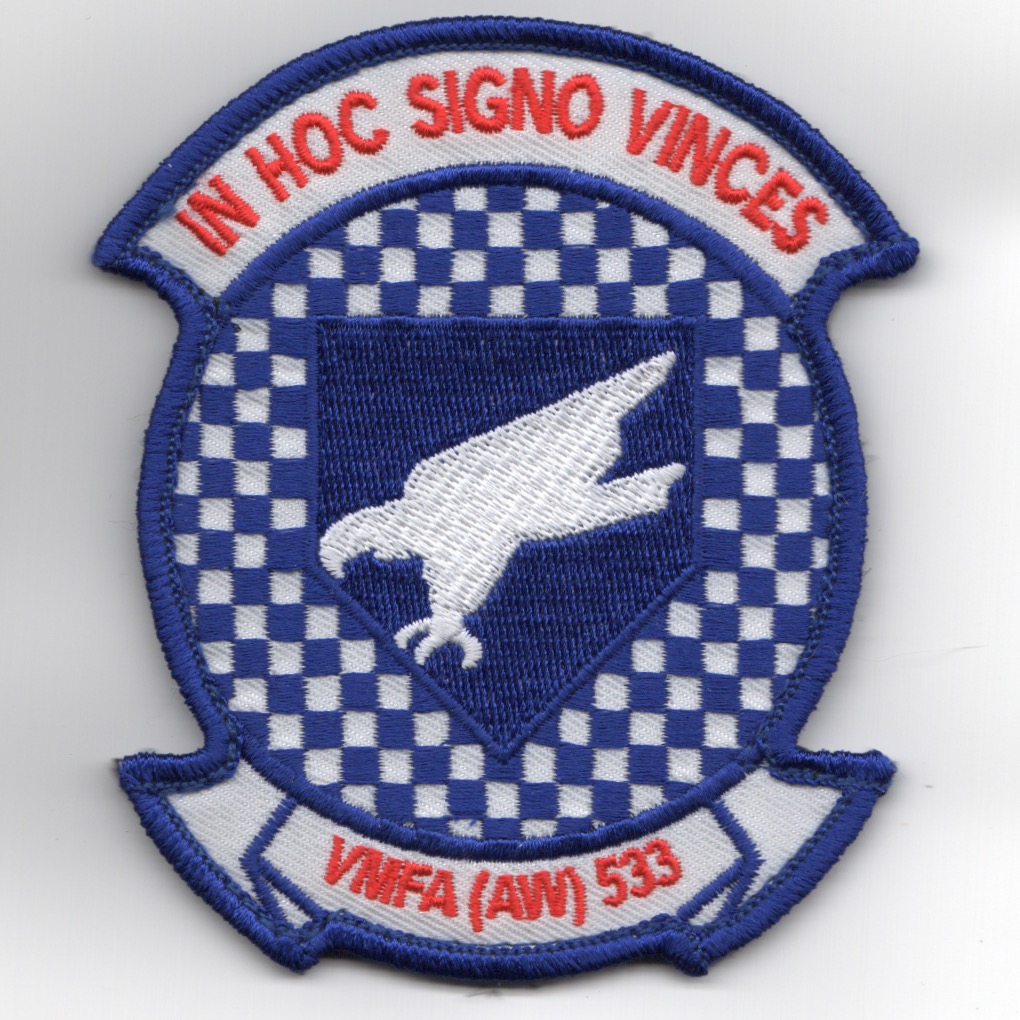 VMFA(AW)-533 Squadron Patch (Med-Blue/White)
