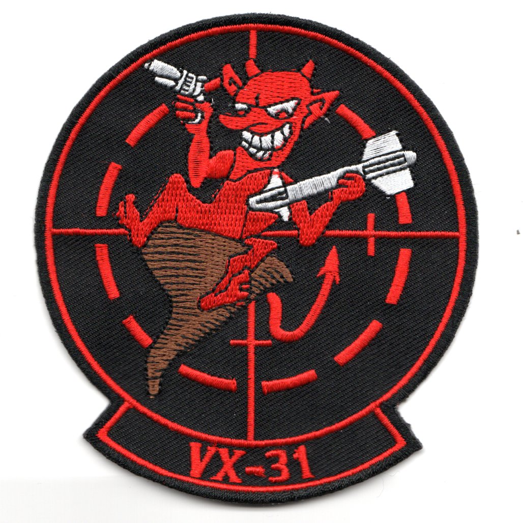 VX-31 TG:MAV Squadron Patch (Black/RED Horns/NO Velcro)