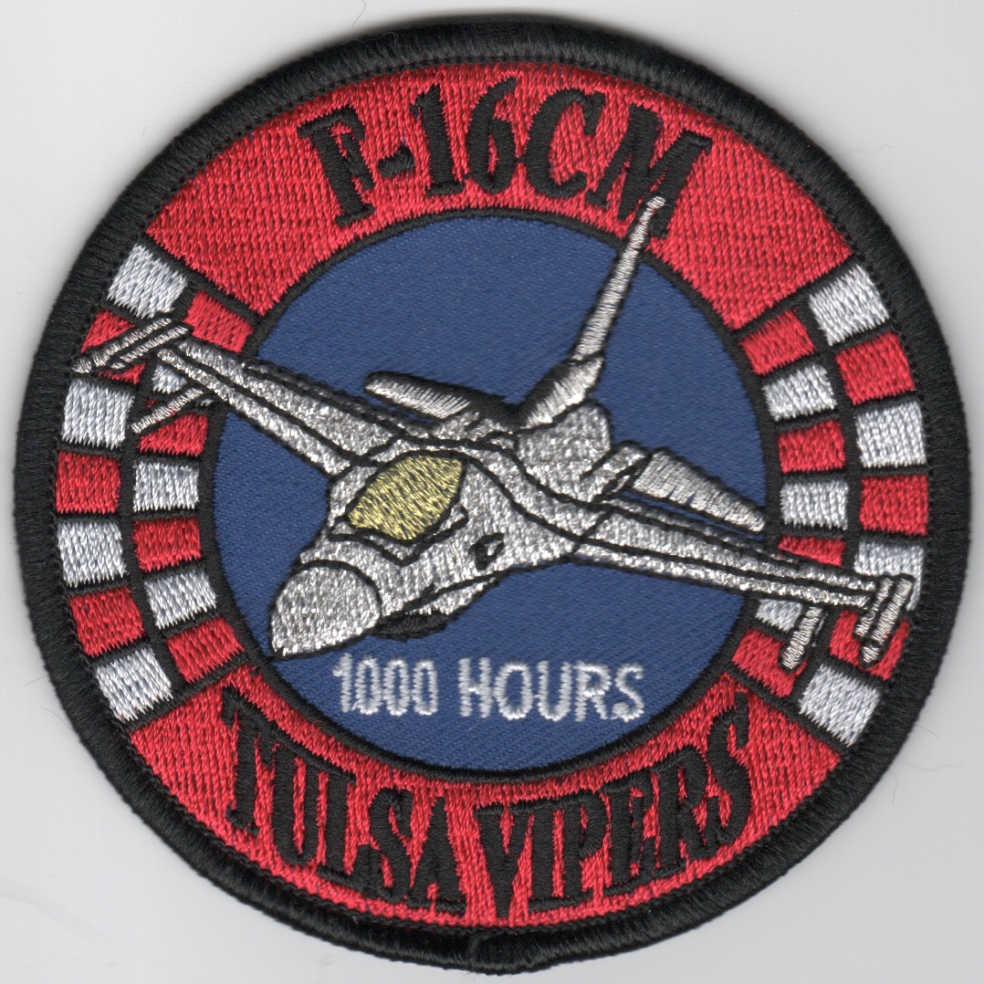 125FS 'Tulsa Vipers' 1000 Hours F-16CM Patch