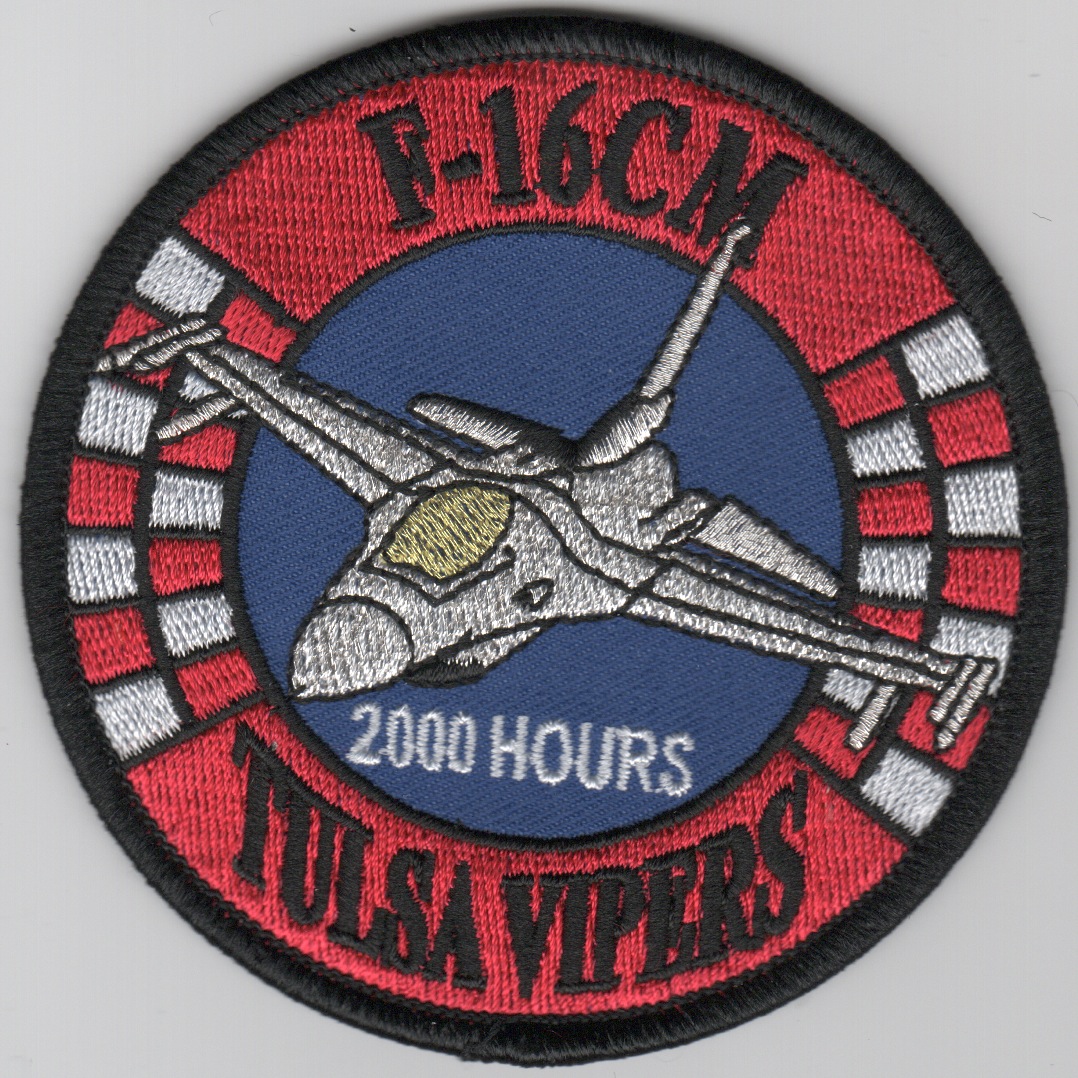 125FS 'Tulsa Vipers' 2000 Hours F-16CM Patch