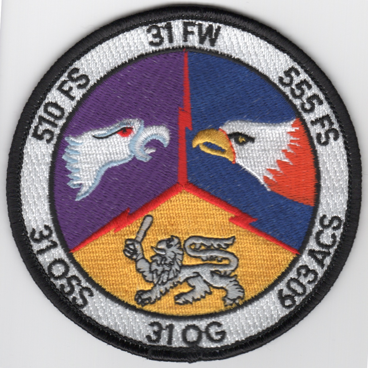 31FW 'Gaggle' Patch (3 Sqdn/Black Border)