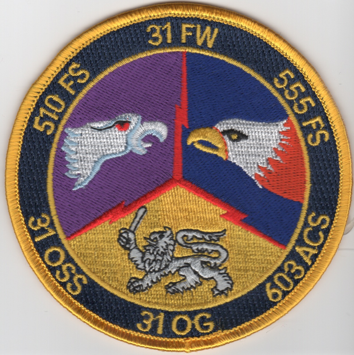 31FW 'Gaggle' Patch (3 Sqdn/Yellow Border)
