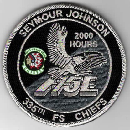 335FS F-15E 2000 Hours 'Tinsel' Patch (Black)