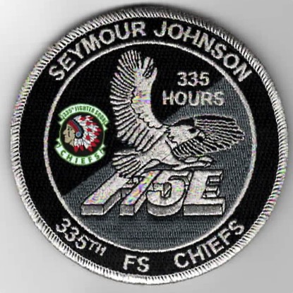 335FS F-15E 335 Hours 'Tinsel' Patch (Silver Numbers)
