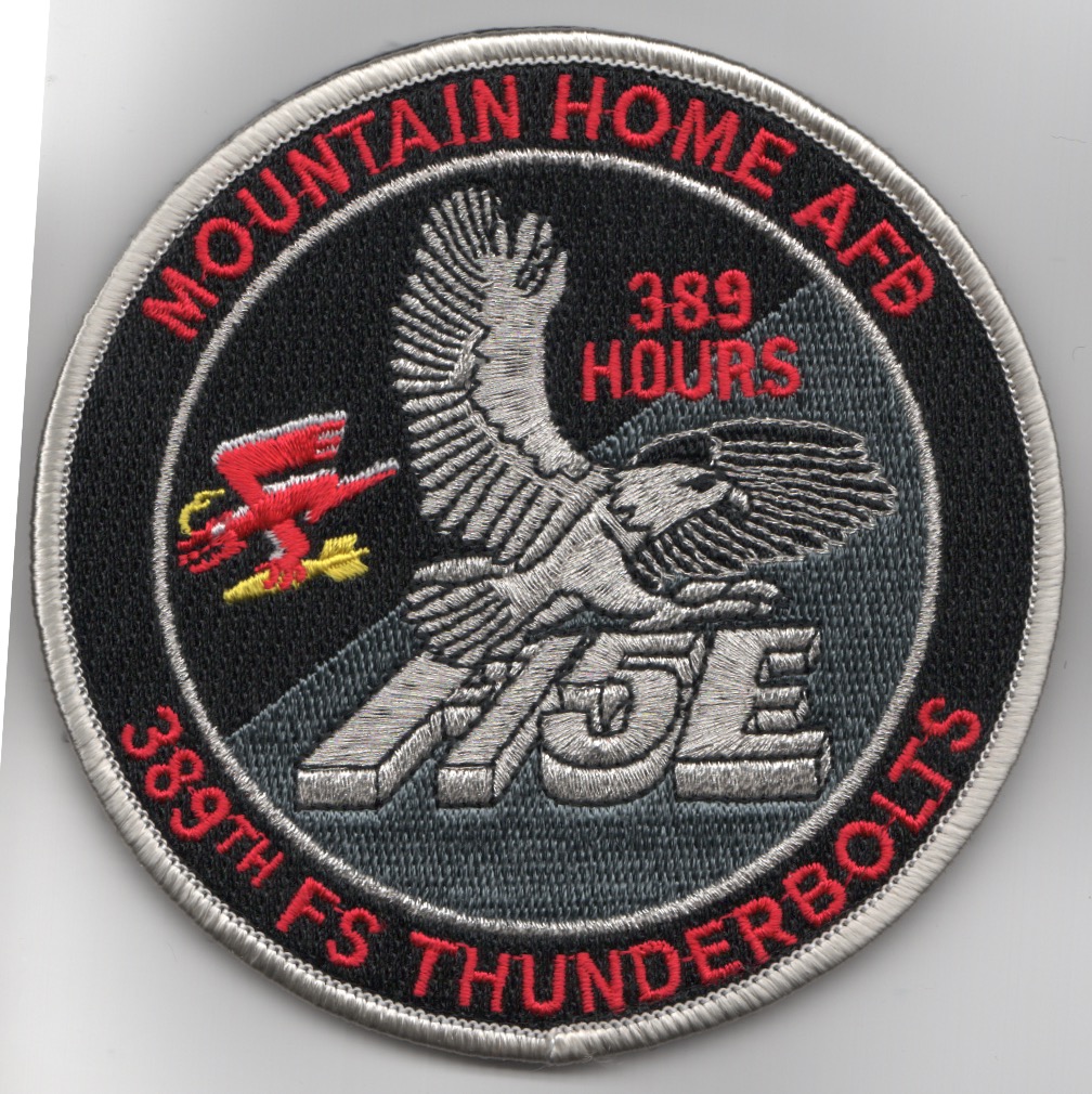 389FS F-15E 'Tinsel' Patch (Red Letters/389 Hours/V)