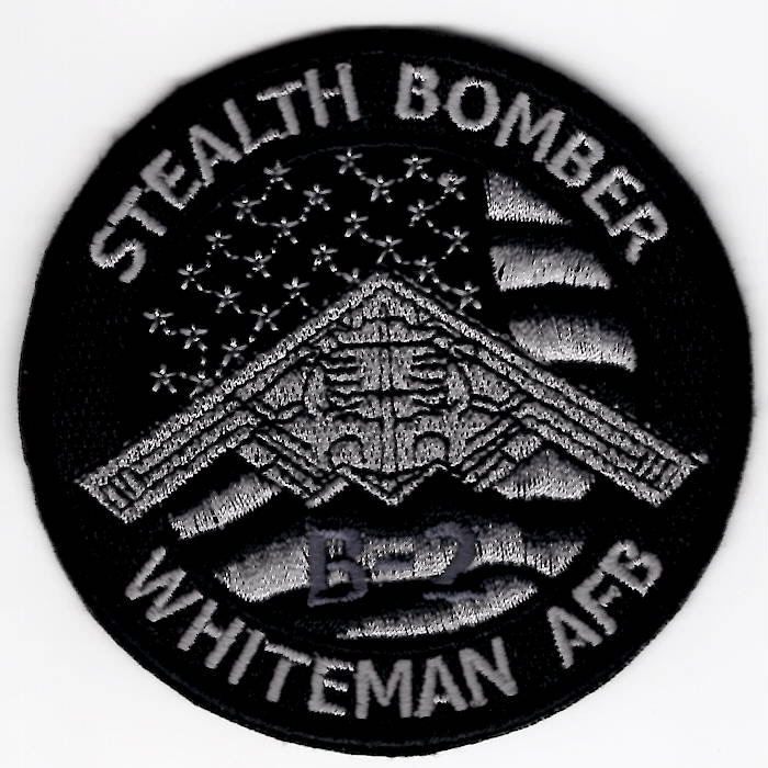 B-2 'Stealth-on-Flag' Patch (Round/Black-Gray)