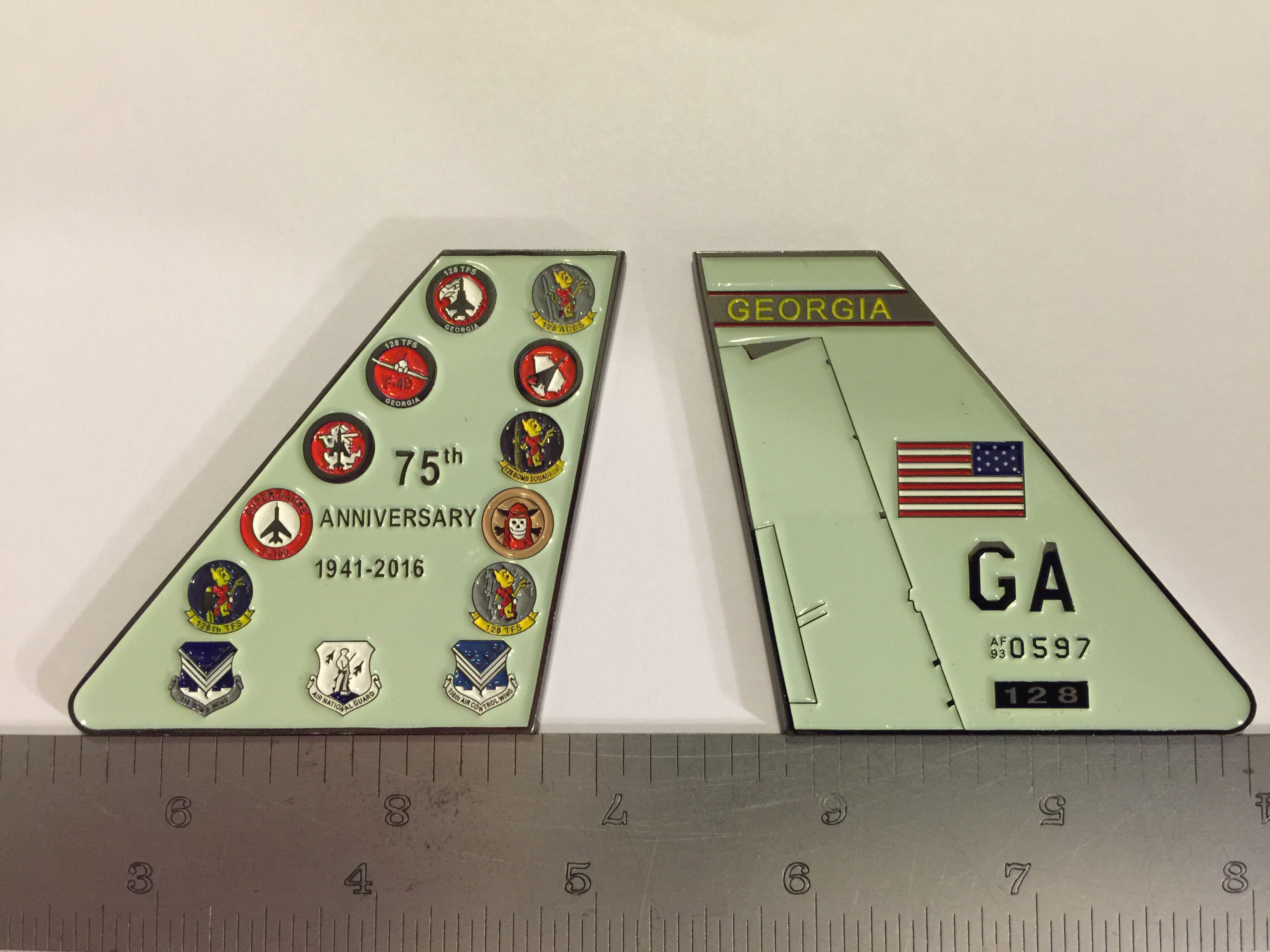 128 ACCS 75th Anniversary Tailfin Coin