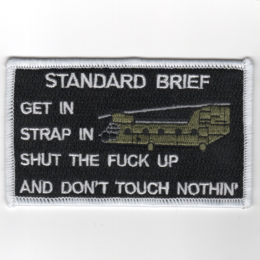 CH-47 'STRAP IN/STFU' Patch (Black/Rect)