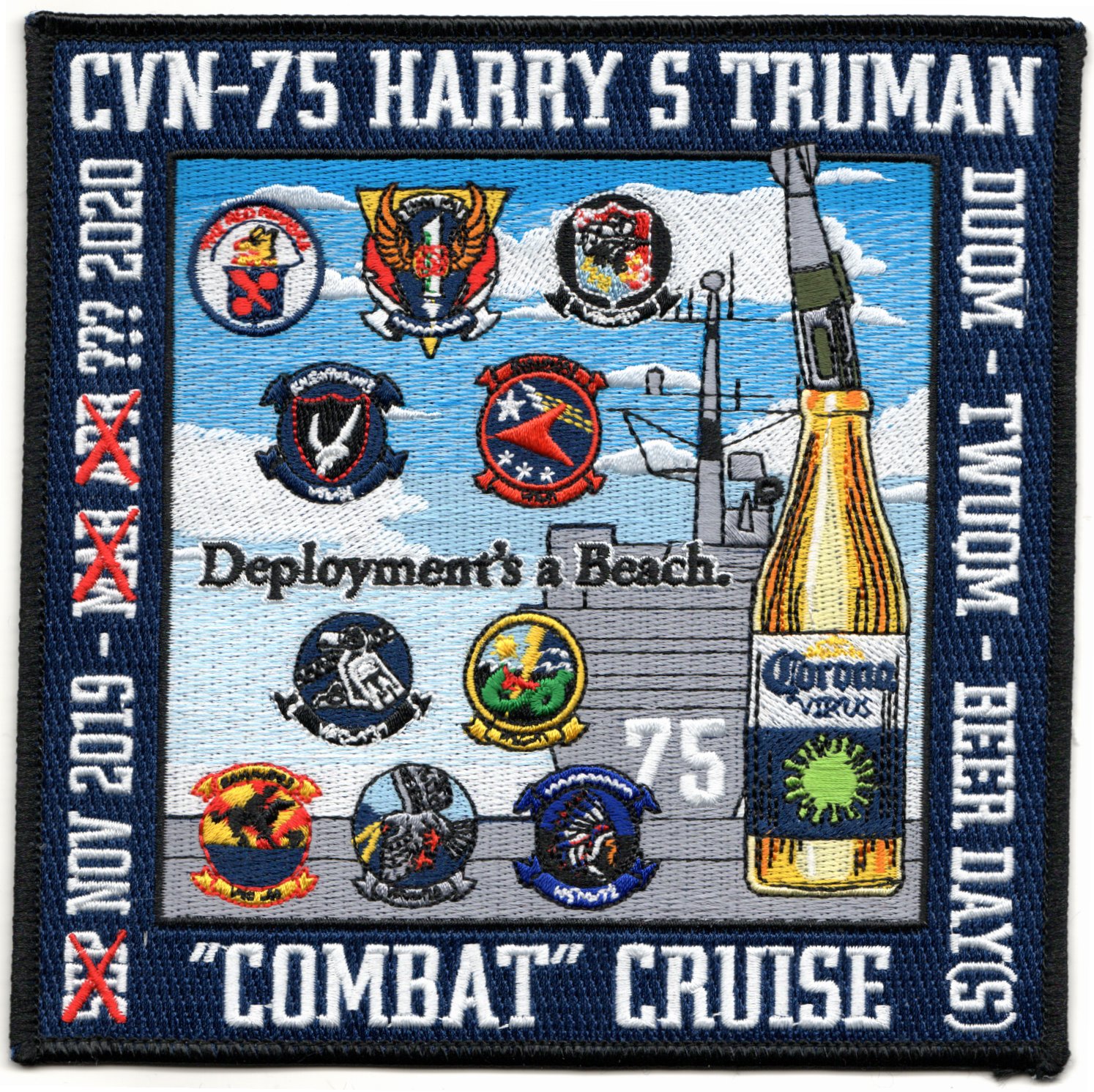 VFA-11/CVN-75 2020 'Corona Cruise' BACKPATCH (LARGE)