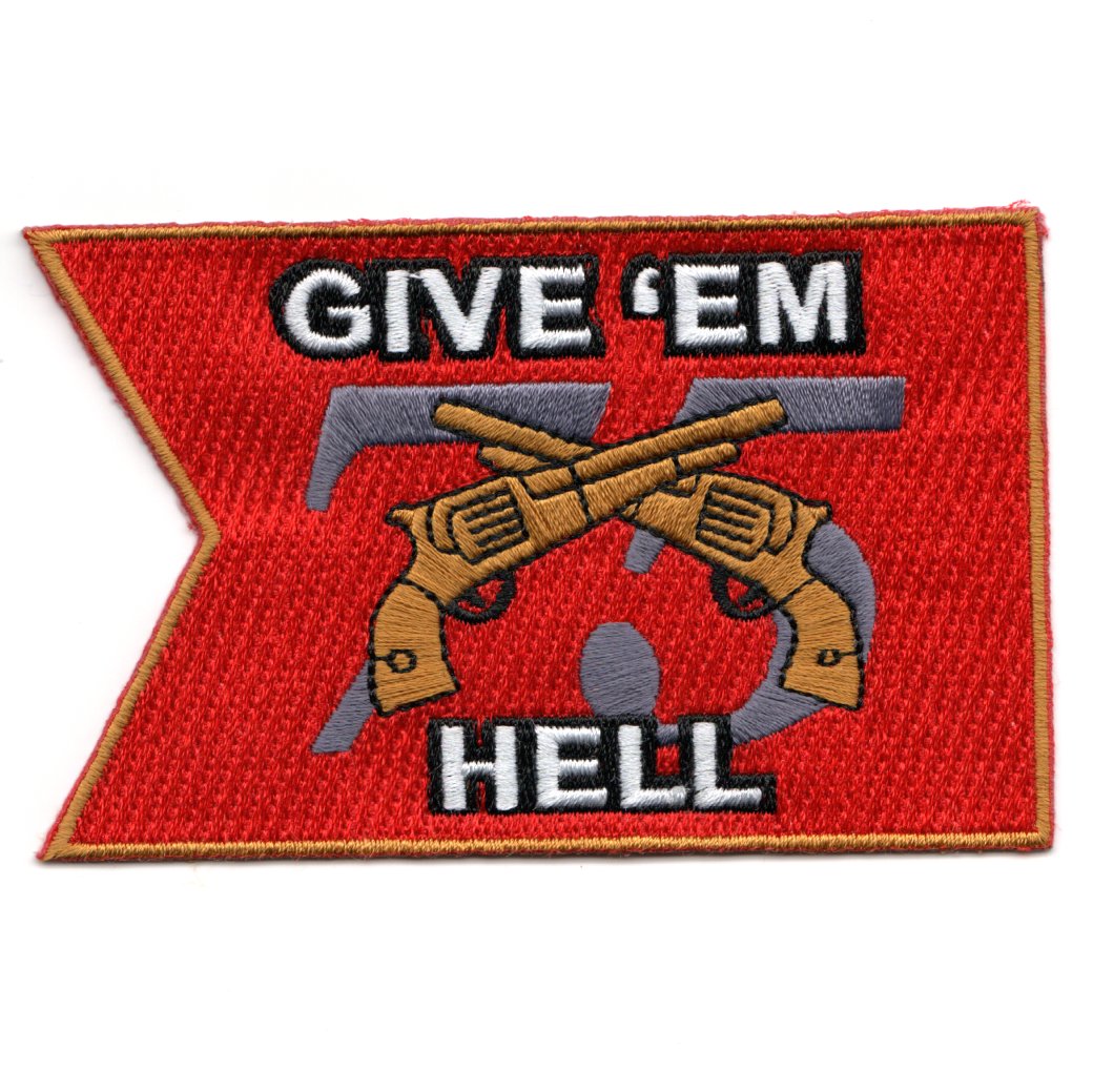 CVN-75 'GIVE 'EM HELL' Patch (Red/Chevron on Left)