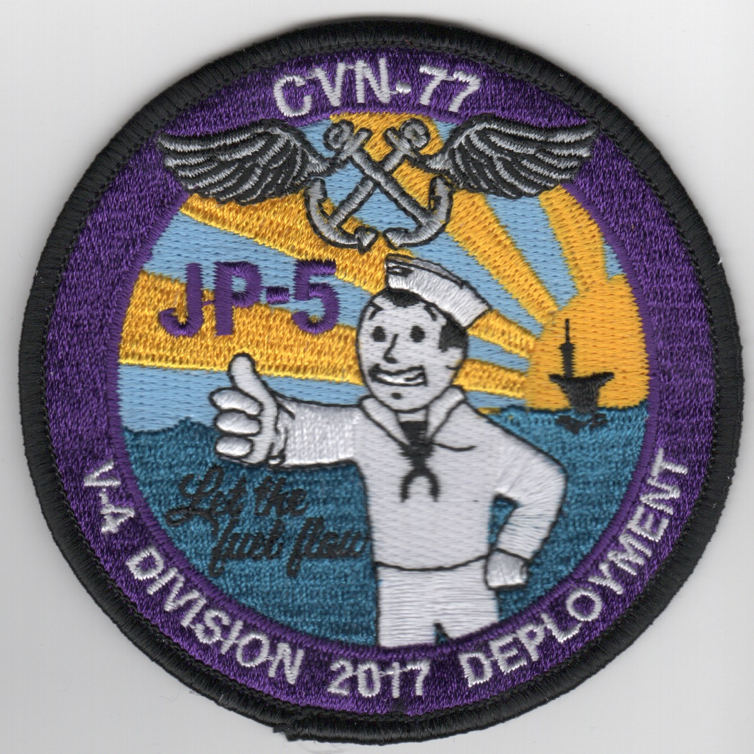 CVN-77 'JP-5 V-4 Division' Patch (Purple)